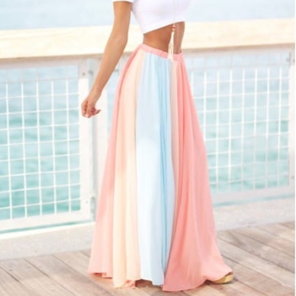 pastel maxi skirt
